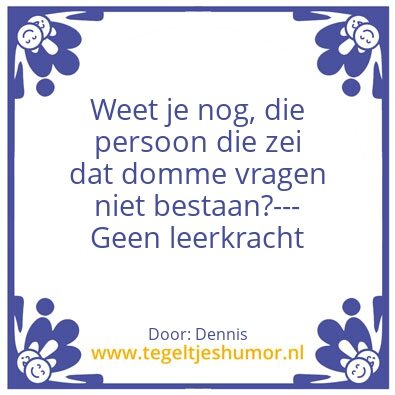 Tegeltje: Vraag