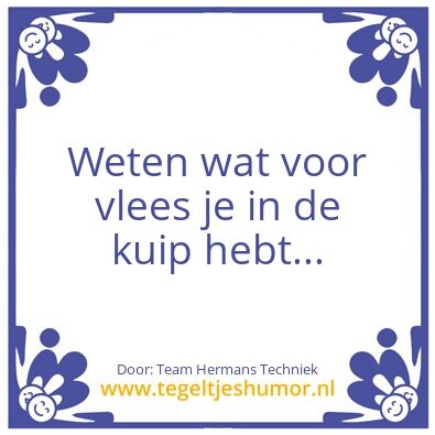 Tegeltje: vlees in de kuip