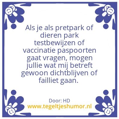 Tegeltje: Pretparken & Dieren parken