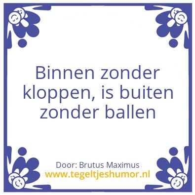 Tegeltje: Klop Klop de tweede