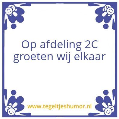Tegeltje: Groet