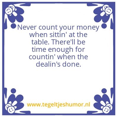 Tegeltje: Never count
