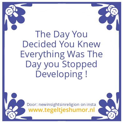 Tegeltje: Now You Know