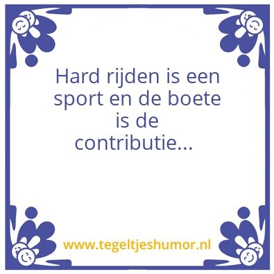 Tegeltje: Boete