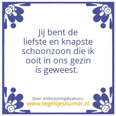 Tegeltje: Schoonzoon