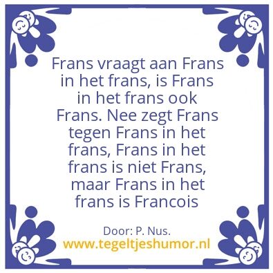 Tegeltje: Frans