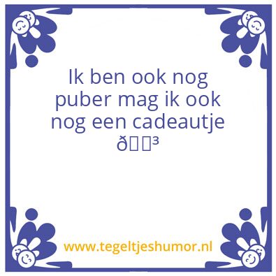 Tegeltje: Puber