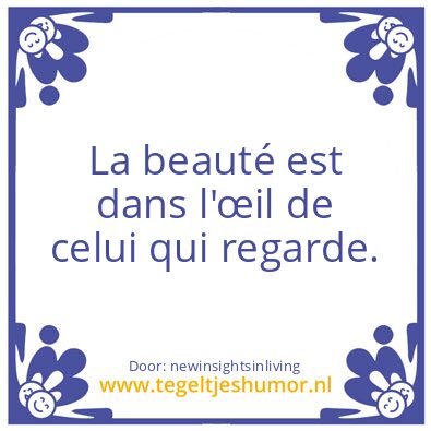 Tegeltje: Beauty
