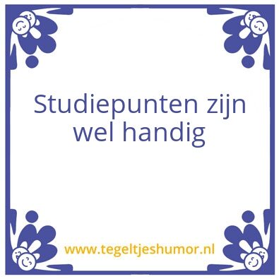 Tegeltje: handige studiepunten