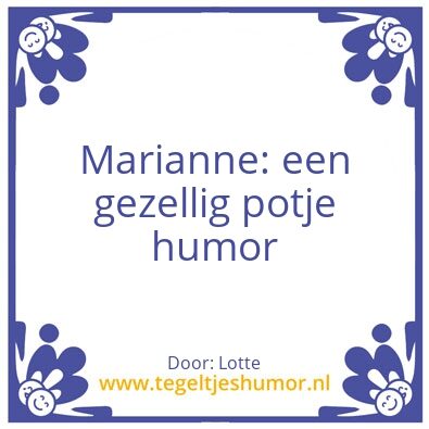 Tegeltje: Marianne