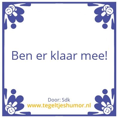 Tegeltje: Sdk