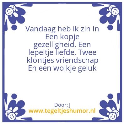 Tegeltje: Vandaag