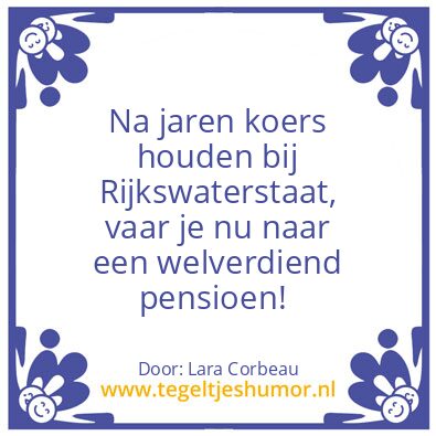 Tegeltje: Pensioen