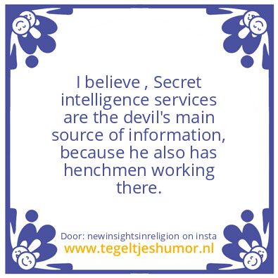 Tegeltje: intelligence services