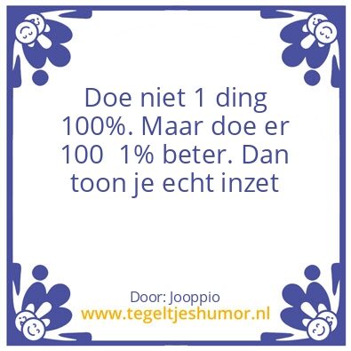 Tegeltje: Inzet