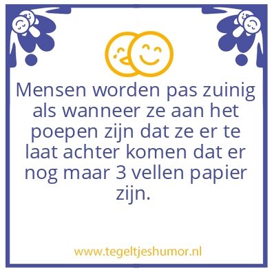 Tegeltje: Zuinig zijn