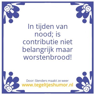 Tegeltje: Contributie