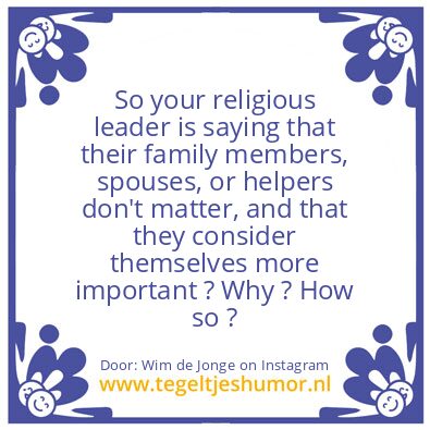 Tegeltje: your religious leader