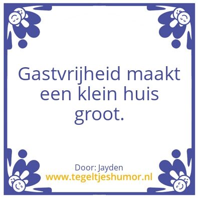 Tegeltje: Gastvrijheid