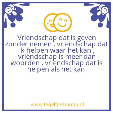 Tegeltje: Vriendschap