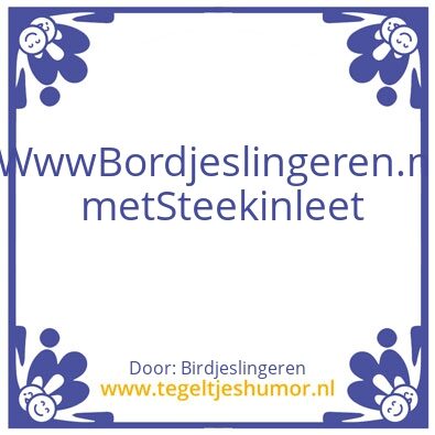 Tegeltje: Bordje