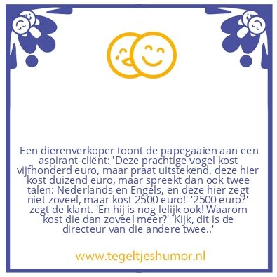 Tegeltje: Dierenverkoper