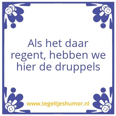 Tegeltje: Druppels