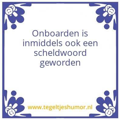Tegeltje: onboarden