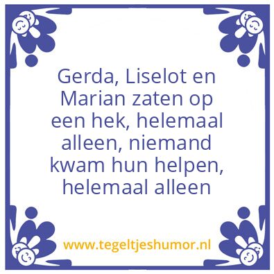 Tegeltje: op een hek