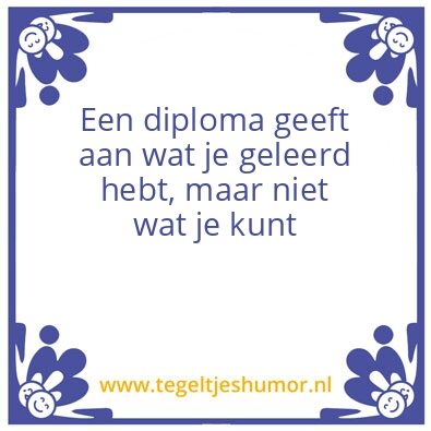 Tegeltje: Diploma