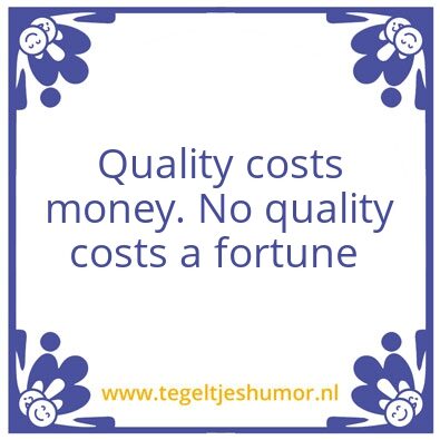 Tegeltje: quality