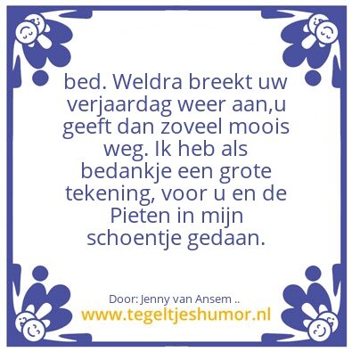 Tegeltje: Welkom Sinterklaas ..
