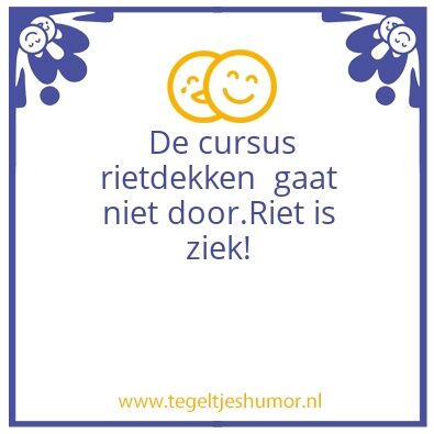 Tegeltje: Rietdekken Rietdekken