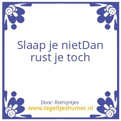 Tegeltje: Slapen
