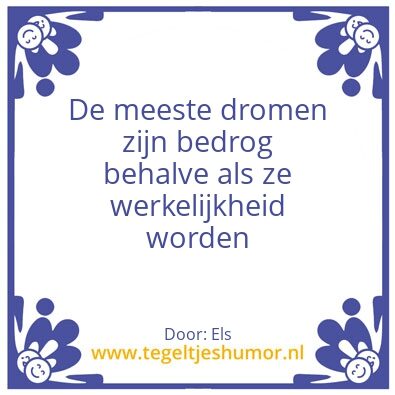 Tegeltje: Droom
