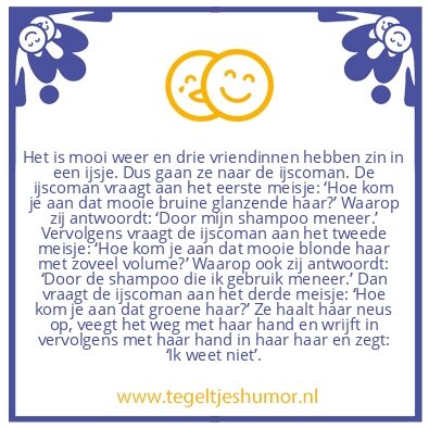 Tegeltje: Groen haar