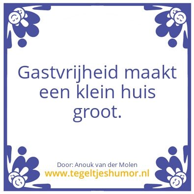 Tegeltje: Gastvrijheid
