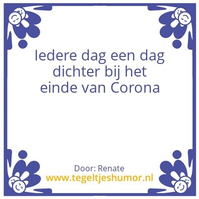 Tegeltje: Coronaeinde