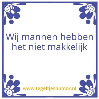 Tegeltje: Mannen