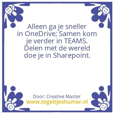 Tegeltje: Second line but first place!
