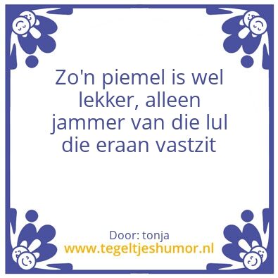 Tegeltje: piemels en lullen