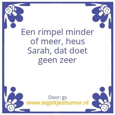 Tegeltje: sarah
