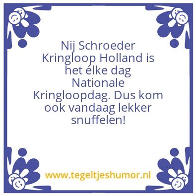 Tegeltje: Nationale Kringloopdag