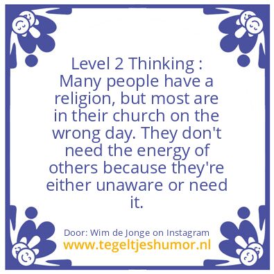Tegeltje: Level 2 Thinking