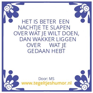 Tegeltje: N A C H T J E
