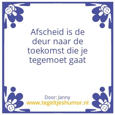 Tegeltje: Afscheid