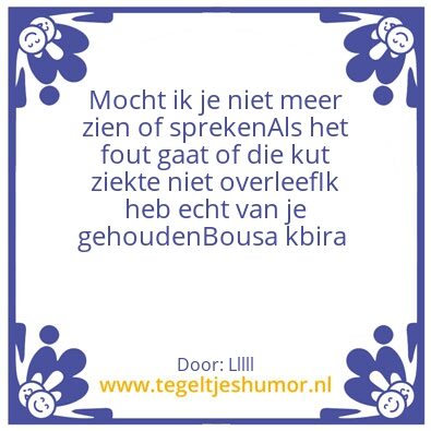 Tegeltje: Ziek