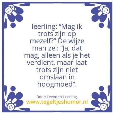 Tegeltje: Trots