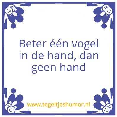 Tegeltje: een vogel