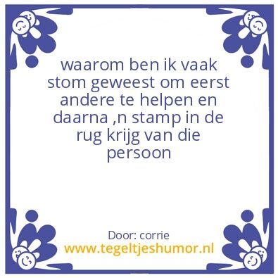Tegeltje: stom